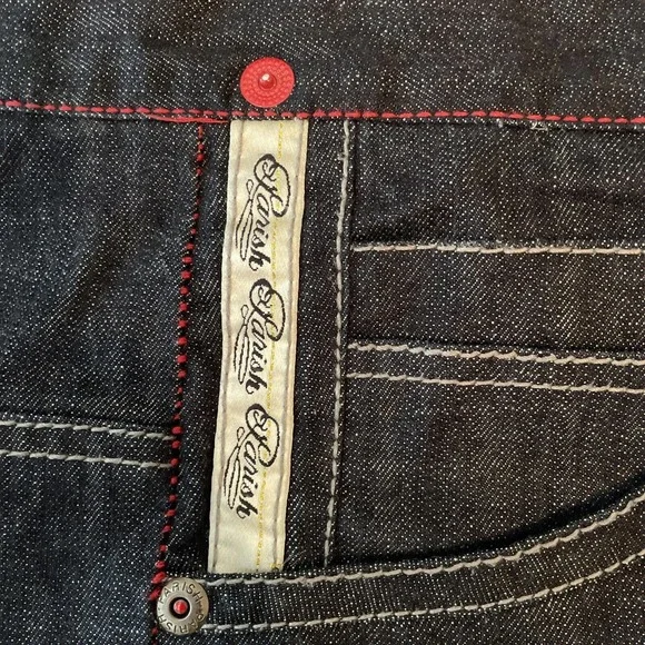 Parish Nation E 506 Baggy Jean Denim Shorts Men's 44 Red Button Fly Relaxed Fit - Picture 7 of 13